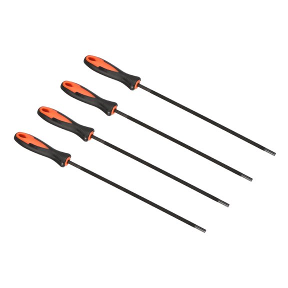 Uxcell Chainsaw Chain Sharpening File, 4 Pack 3/16-Inch (4.8 Mm) Round Chain Saw Sharpener File, Red Black