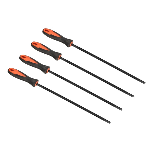 Uxcell Chainsaw Chain Sharpening File, 4 Pack 7/32-Inch (5.5 Mm) Round Chain Saw Sharpener File, Red Black
