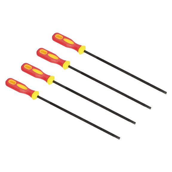 Uxcell Chainsaw Chain Sharpening File, 4 Pack 7/32-Inch (5.5 Mm) Round Chain Saw Sharpener File, Red Yellow