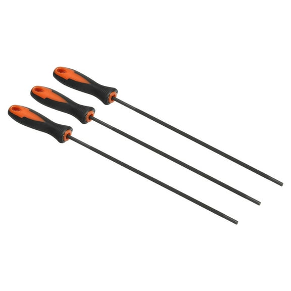 Uxcell Chainsaw Chain Sharpening File 5/32 inch Round Chain Saw Sharpener File Black Red 3 Pack