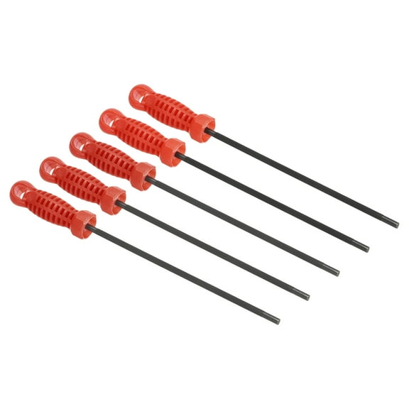 Uxcell Chainsaw Chain Sharpening File 7/32 Inch (5.5 mm) Round Chain Saw Sharpener File Red 5 Pack