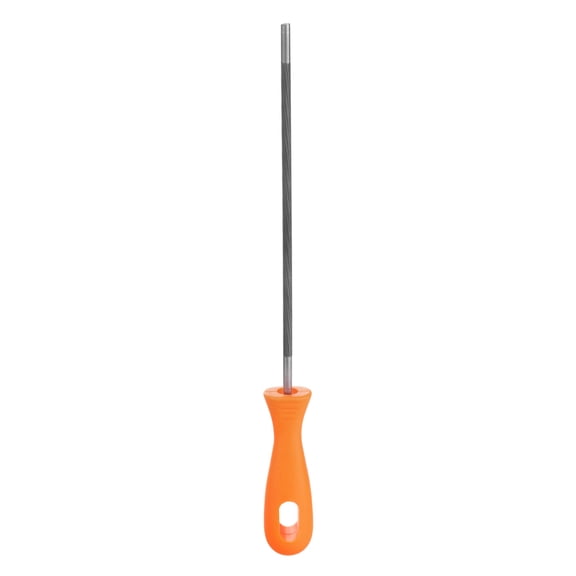 Uxcell Chainsaw File 13/64"(5mm) Chrome Steel Double Cut Round Rasp with Plastic Handle for Chain Saw Polishing
