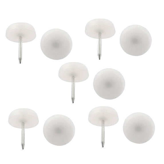 Uxcell Chair Feet Fittings Round Head Metallic Pin Glide Nails 14mm Dia 10Pcs