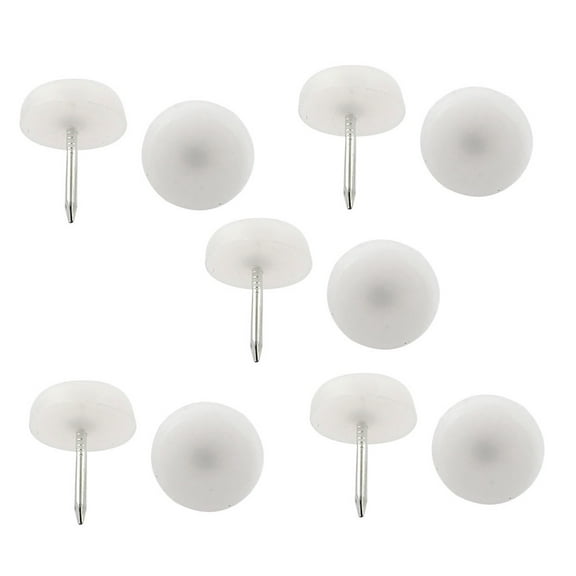 Uxcell Chair Feet Fittings Round Head Metallic Pin Glide Nails 14mm Dia 10Pcs