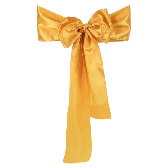 Uxcell Chair Sashes Ties Chair Bows Ribbon Decorative Sashes Gold Tone 10