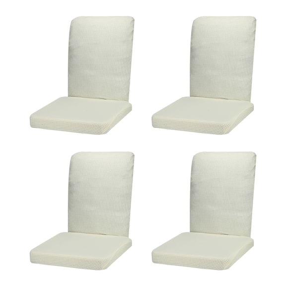 Uxcell Chair Seat Covers, Stretch Bar Stool Covers with Back Waterproof Elastic Stool Cover for Bench, Cream 4 Pack