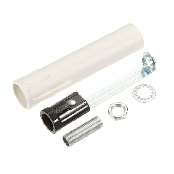Uxcell Chandelier Light Socket Kit for E12 Candelabra, Lamp Base with White Candle Cover Sleeves 6 Set