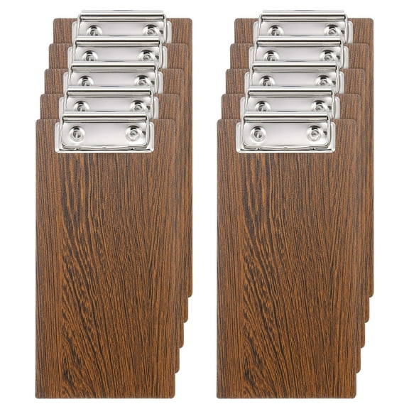 Uxcell Check Presenters for Restaurants, 20Pcs Mini Clipboard Wood Check Holder, Brown