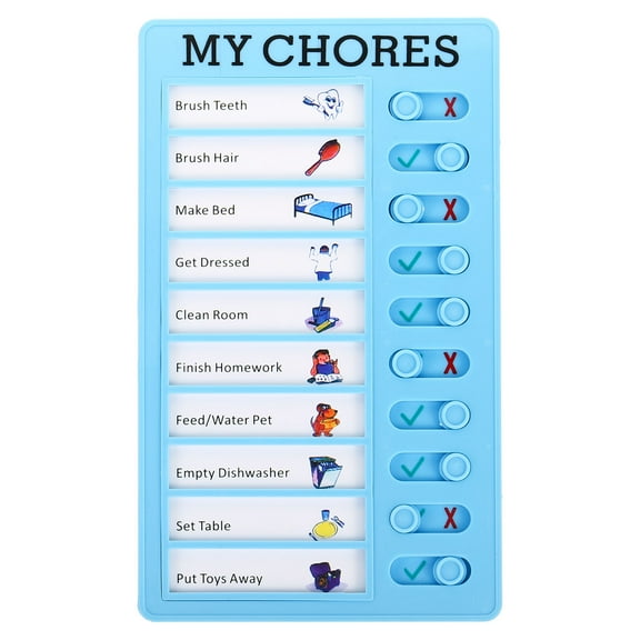 Uxcell Checklist Board, Plastic Chore Chart to Do List Daily Task Schedule Detachable Planner My Chore, Blue