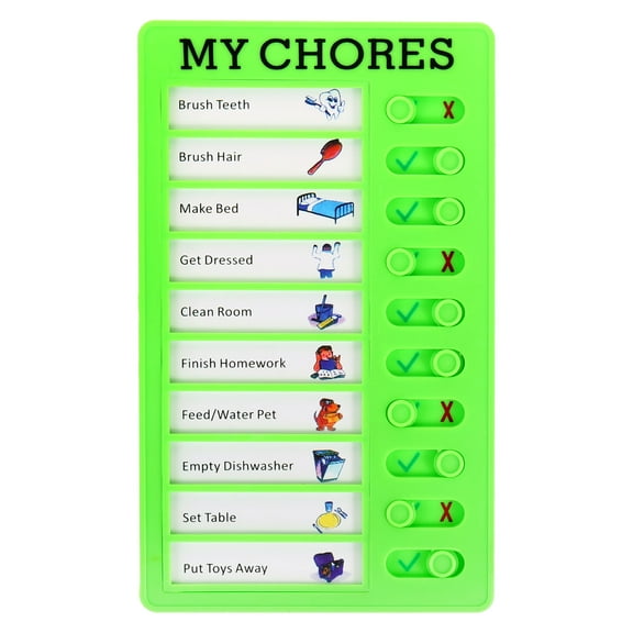 Uxcell Checklist Board, Plastic Chore Chart to Do List Daily Task Schedule Detachable Planner My Chore, Green