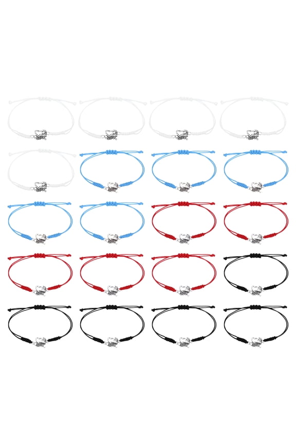 Cheerleader Gifts, 20 Pcs Cheer Bracelet Cheerleading Charm Bracelet, 4 Colors