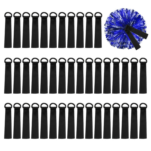 Uxcell 48 Pcs Cheerleader Pom Poms Name Tag Blank Gear Tags Black