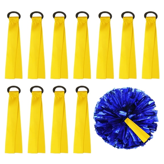 Uxcell Cheerleader Pom Poms Tags, Blank Gear Tags Personalized Cheerleading Name Labels Ribbon, 12 Pcs & Yellow-Fitting For(Cheerleading Sports/Travel Suitcases/Backpack/Gifts)