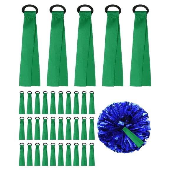 Uxcell Cheerleader Pom Poms Tags, Blank Gear Tags Personalized Cheerleading Name Labels Ribbon, 36 Pcs & Green-Fitting For(Cheerleading Sports/Travel Suitcases/Backpack/Gifts)