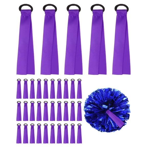 Uxcell Cheerleader Pom Poms Tags, Blank Gear Tags Personalized Cheerleading Name Labels Ribbon, 36 Pcs & Purple-Fitting For(Cheerleading Sports/Travel Suitcases/Backpack/Gifts)