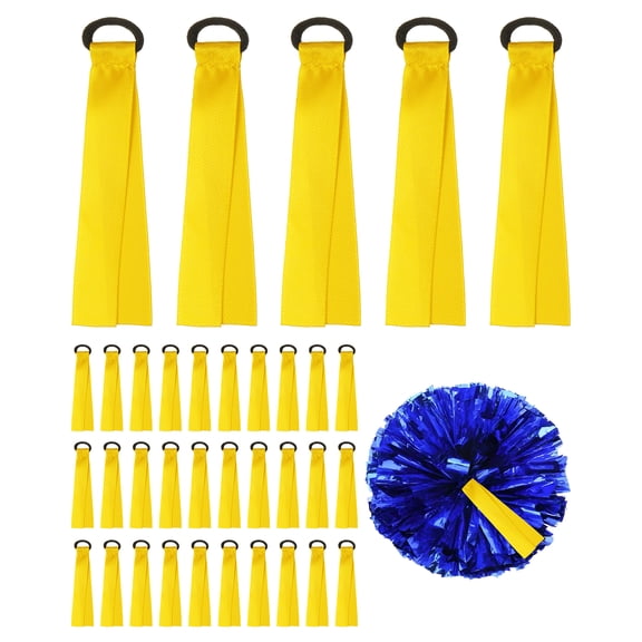 Uxcell Cheerleader Pom Poms Tags, Blank Gear Tags Personalized Cheerleading Name Labels Ribbon, 36 Pcs & Yellow-Fitting For(Cheerleading Sports/Travel Suitcases/Backpack/Gifts)