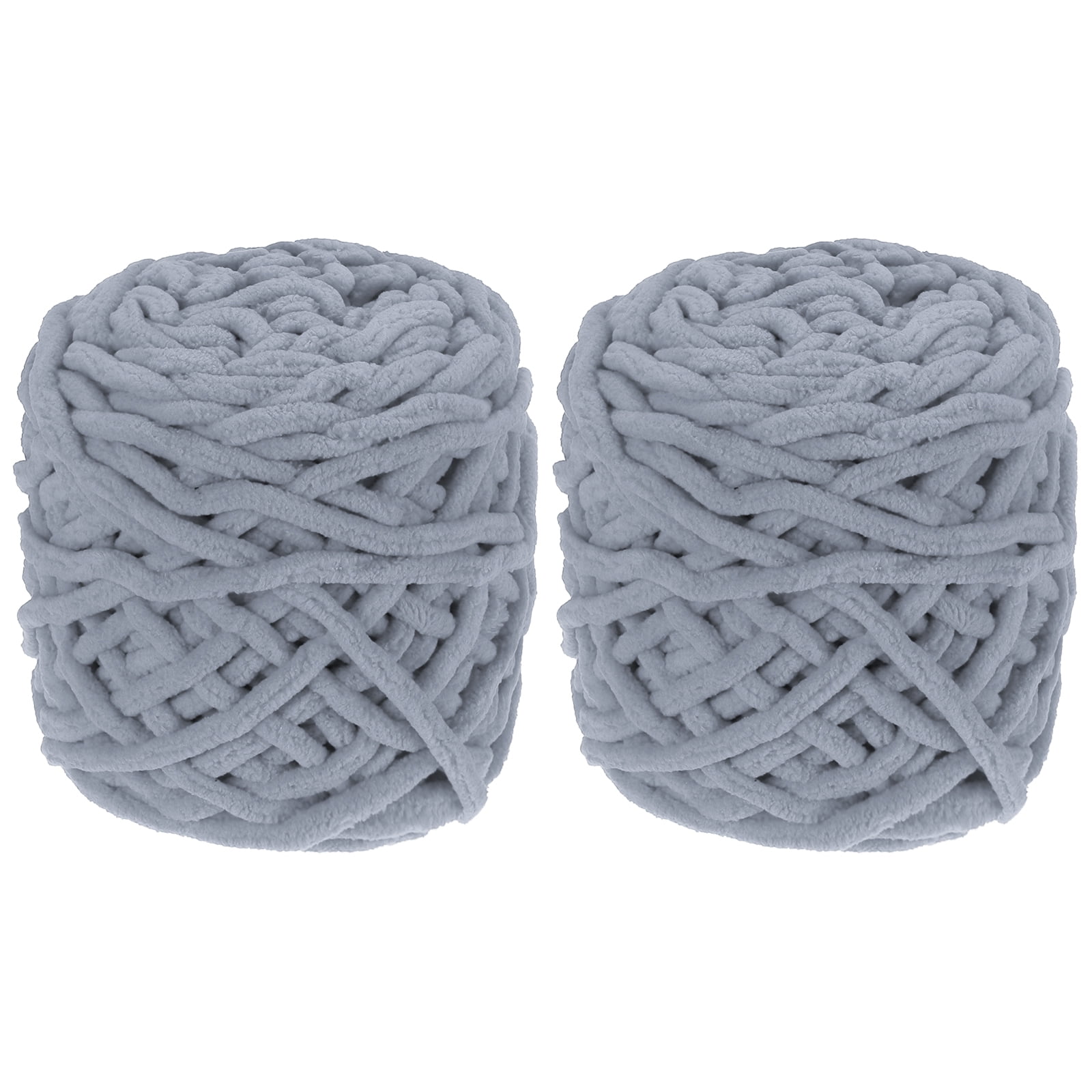 Uxcell Chenille Chunky Yarns, Plush Bulky Thick Fluffy Yarn for Crochet, Soft Velvet Blanket Yarn for Sweater Hand Knitting Crocheting Gray
