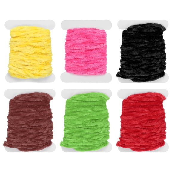 Uxcell Chenille Fly Tying Thread, 7Pcs Fly Tying Materials Rayon Chenille Line Flies Thread Supplies 5M & 7 Colors - Fitting for Making Flies Patterns Fishing Hook Jig Fishing Accessories