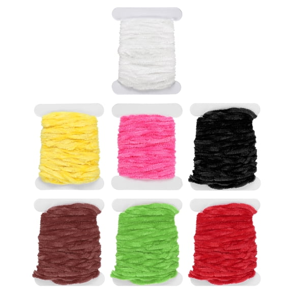 Uxcell Chenille Fly Tying Thread, 7Pcs Fly Tying Materials Rayon Chenille Line Flies Thread Supplies 5M & 7 Colors - Fitting for Making Flies Patterns Fishing Hook Jig Fishing Accessories