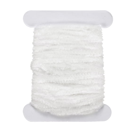 Uxcell Chenille Fly Tying Thread, Fly Tying Materials Rayon Chenille Line Flies Thread Supplies 5M & White - Fitting for Making Flies Patterns Fishing Hook Jig Fishing Accessories