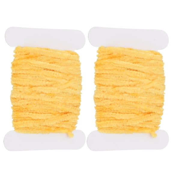 Uxcell Chenille Fly Tying Total 10 M, 2 Pack Rayon Chenille Fly Tying Materials for Making Fishing Hook, Dark Yellow