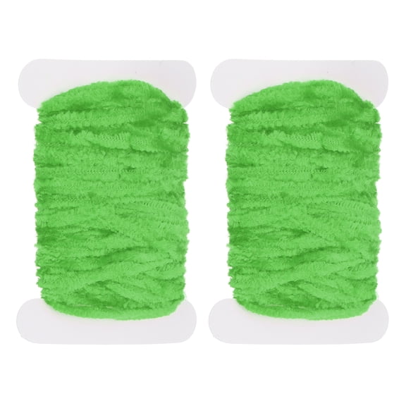Uxcell Chenille Fly Tying Total 10 M, 2 Pack Rayon Chenille Fly Tying Materials for Making Fishing Hook, Green