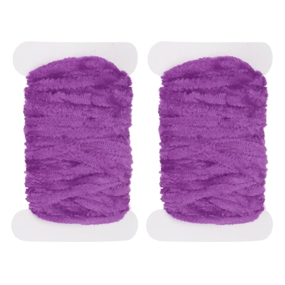 Uxcell Chenille Fly Tying Total 10 M, 2 Pack Rayon Chenille Fly Tying Materials for Making Fishing Hook, Purple
