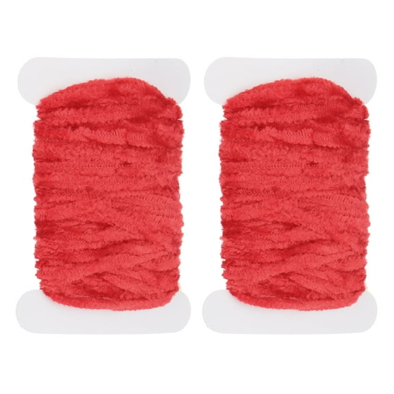 Uxcell Chenille Fly Tying Total 10 M, 2 Pack Rayon Chenille Fly Tying Materials for Making Fishing Hook, Red