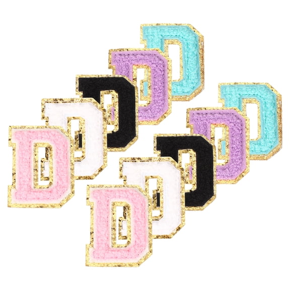 Uxcell Chenille Letter Patches, 10 Pcs Iron on Letter Patch, Letter D