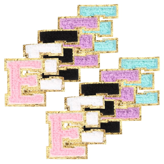 Uxcell Chenille Letter Patches, 10 Pcs Iron on Letter Patch, Letter E
