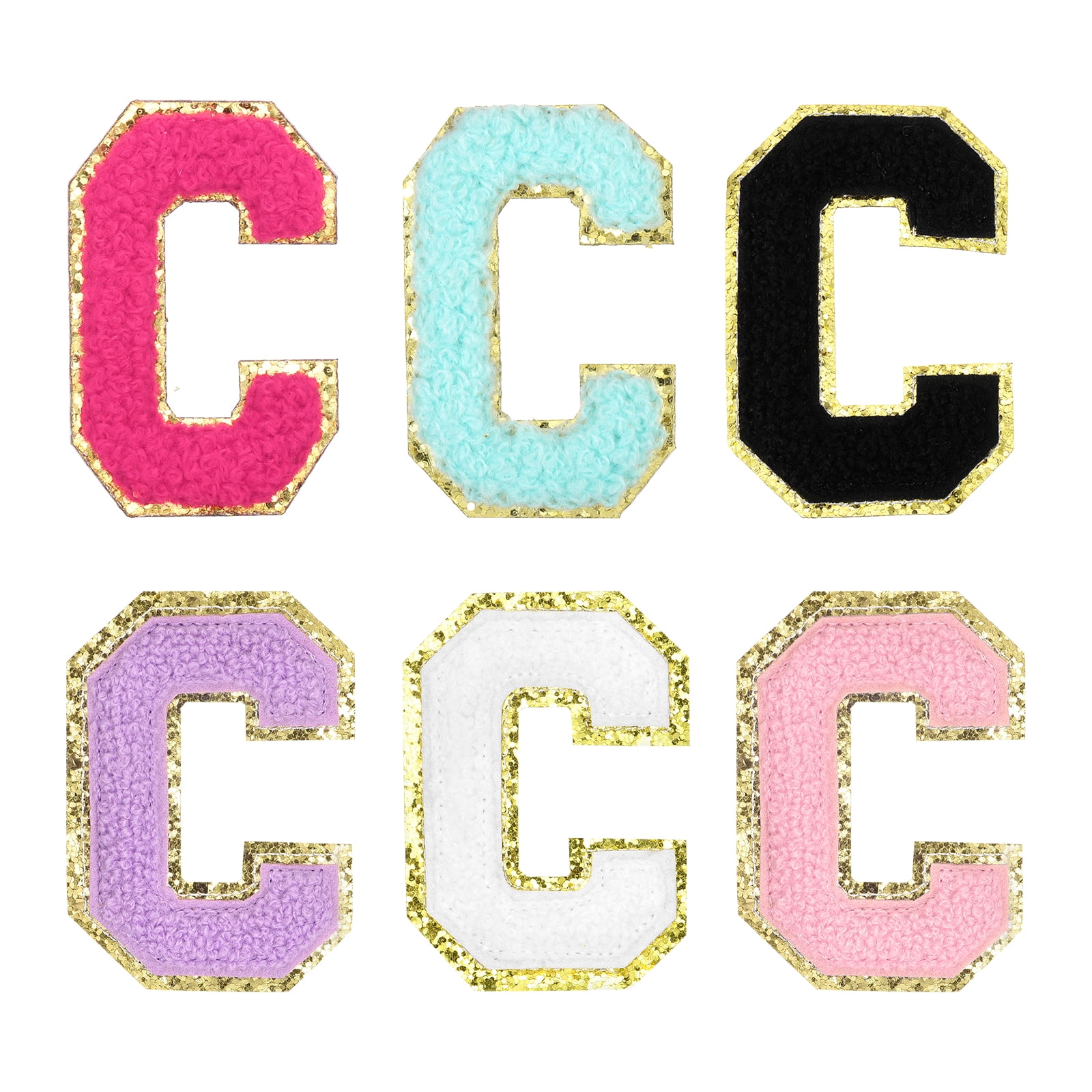 Uxcell Chenille Letter Patches Alphabet Iron on Patch Letter C ...