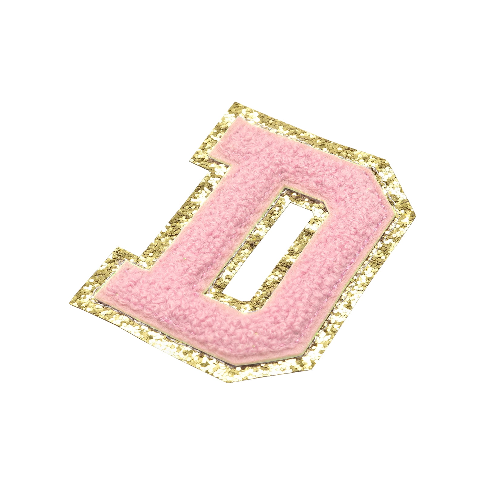 4Pcs Pink Chenille Letter, 2.2 Iron on Letters Patches, Chenille Letter  Patches for Clothing (J)