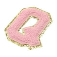 thumbnail image 1 of Uxcell Chenille Letter Patches Iron on Letter Patches Pink Alphabet Q 3in Height for Clothing Pack of 4, 1 of 5