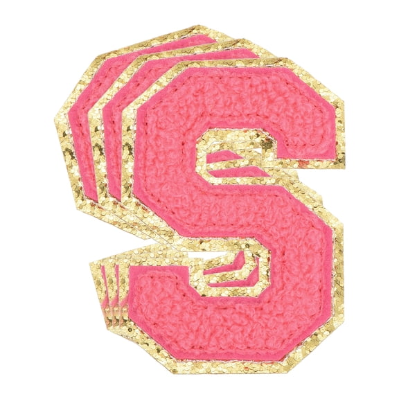 Uxcell Chenille Letter x Patches Large Size 3.15"x2.17" 3PCS(Hot Pink) Shape S