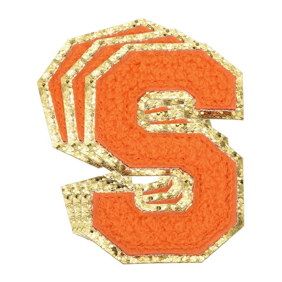 Uxcell Chenille Letter x Patches Large Size 3.15"x2.17" 3PCS(Orange) Shape S