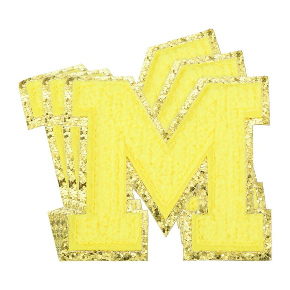 Uxcell Chenille Letter x Patches Large Size 3.15"x3.35" 3PCS(Yellow) Shape M