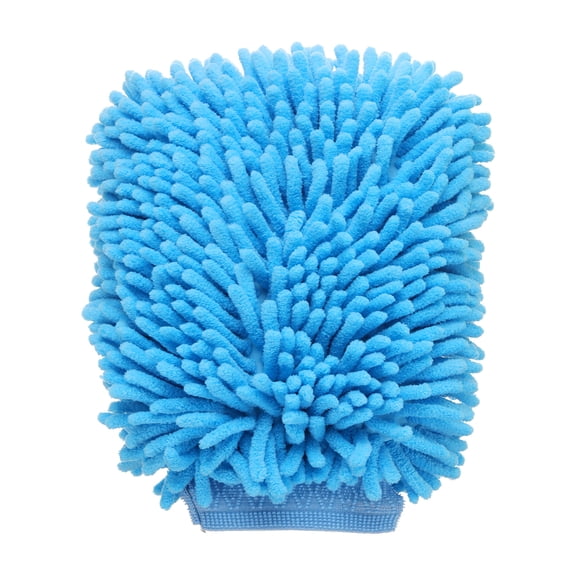 Uxcell Chenille Microfiber Car Wash Mitts 10" x 7.5" Scratch Free Wash Gloves Absorbent for Car Washing Home Clean Blue