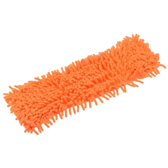 Uxcell Chenille Microfiber Mop Replacement Heads 39x12cm Floor Cleaning Pads Orange