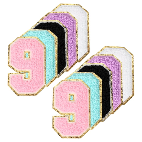 Uxcell Chenille Number Patches, 10 Pcs Iron on Number Patch, Number 9
