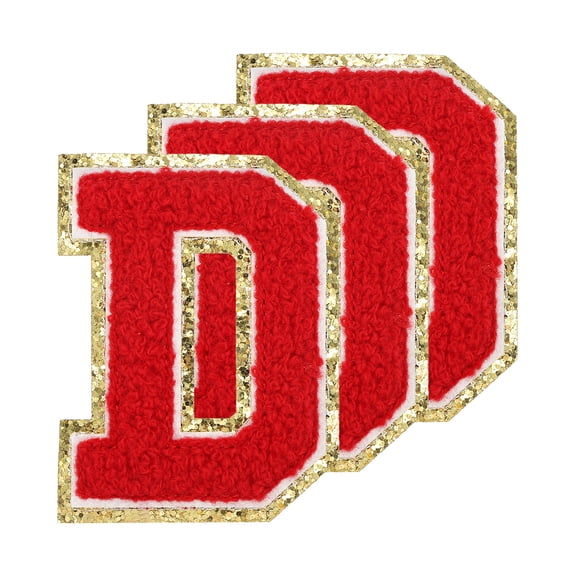 Chenille Sew on Letter Patch, Self Adhesive Patches Letter-D