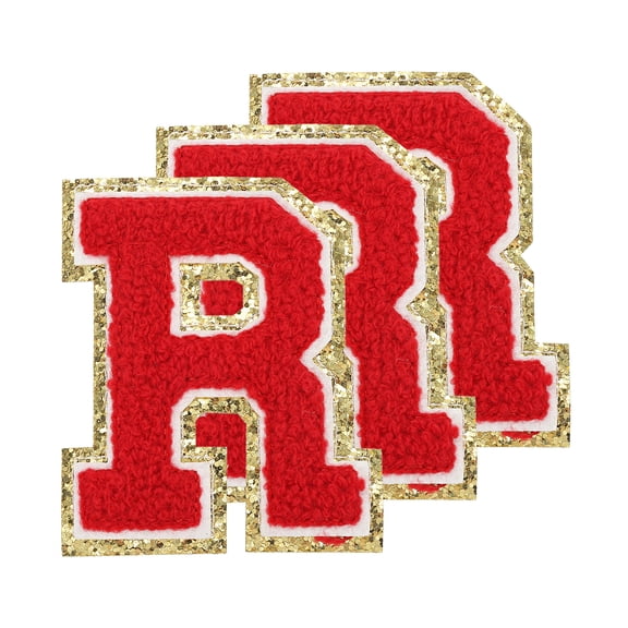 Chenille Sew on Letter Patch, Self Adhesive Patches Letter-R