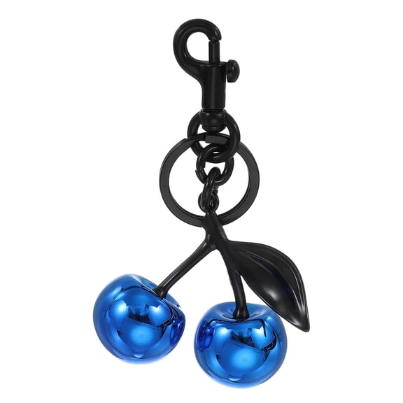 Uxcell Cherry Keychain for Women Bag Purse Charm Cute Cherry Accessories with Key Ring and Clip Blue-Black