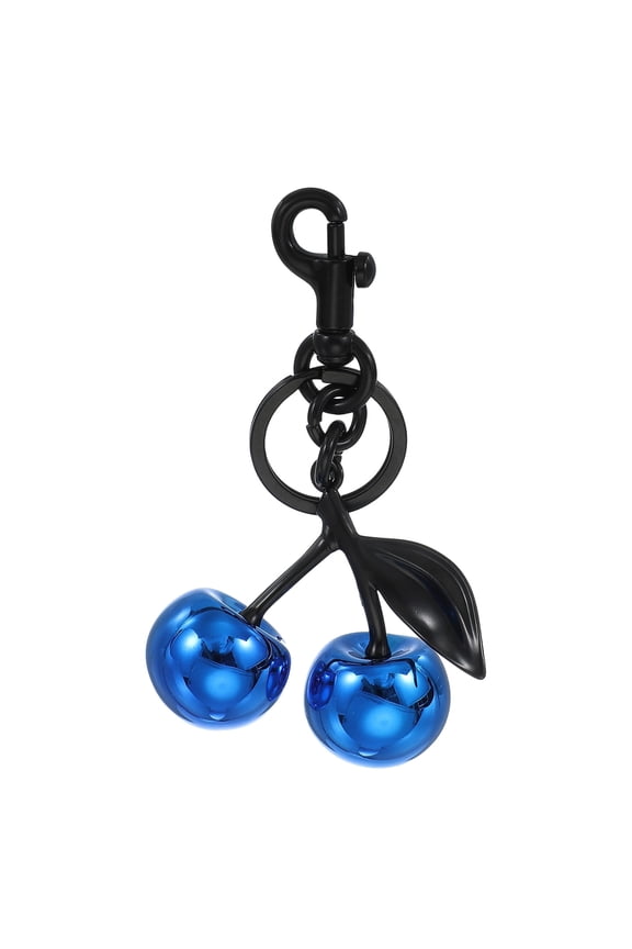 Cherry Keychain for Women Bag Purse Charm Cute Cherry Accessories with Key Ring and Clip Blue-Black