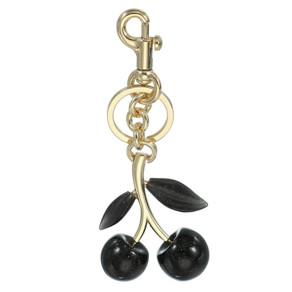 Uxcell Cherry Keychain for Women Bag Purse Charm Cute Cherry Accessories with Key Rings and Clip for Handbag Keys Black-Light Gold