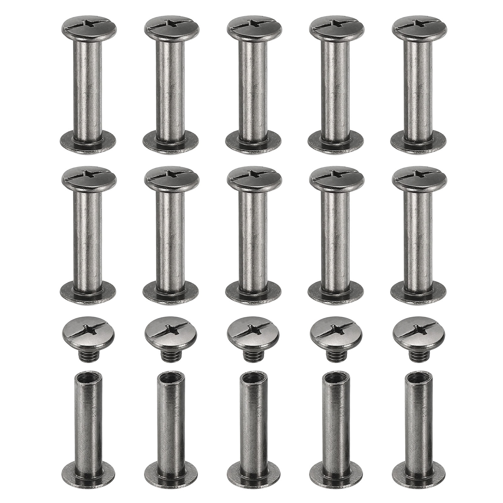 Screw Bag Rivets Uxcell Chicago Screws, 60set M5 x 20mm Carbon Steel Phillips Head Screw ...