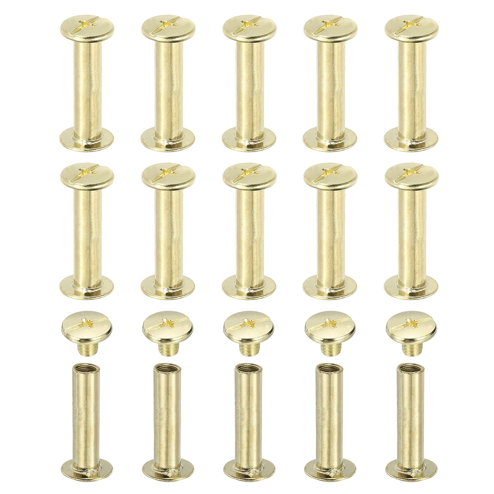 Screw Bag Rivets Uxcell Chicago Screws, 60set M5 x 20mm Carbon Steel Phillips Head Screw ...
