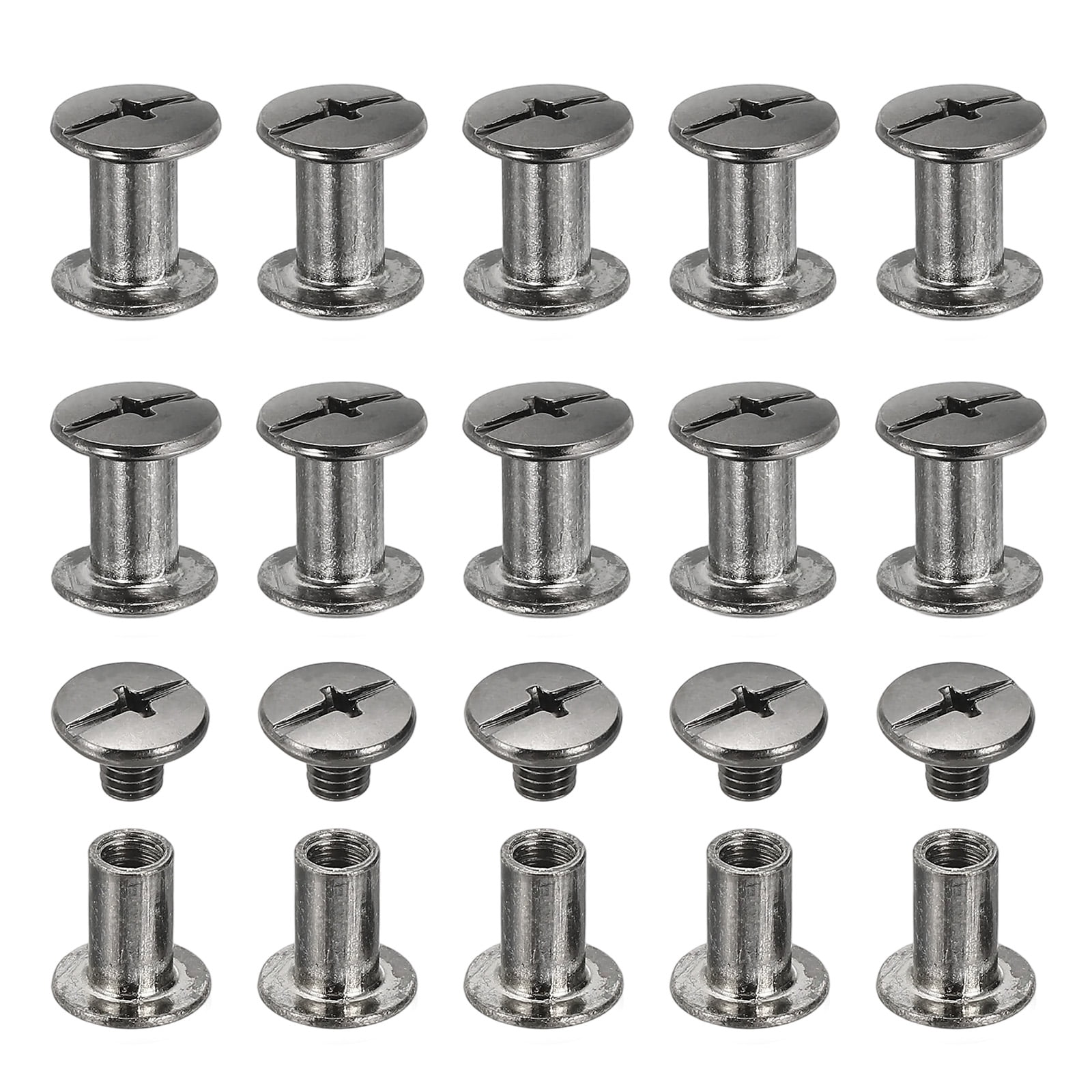 Uxcell Chicago Screws, 60set M5 x 8mm Carbon Steel Phillips Head Screw ...