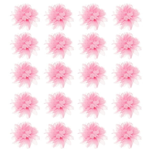 Uxcell Chiffon Flower, Fabric Flowers Bows Sewing Fabric Appliques Headband Embellishments for Crafts Pink 3 Inch