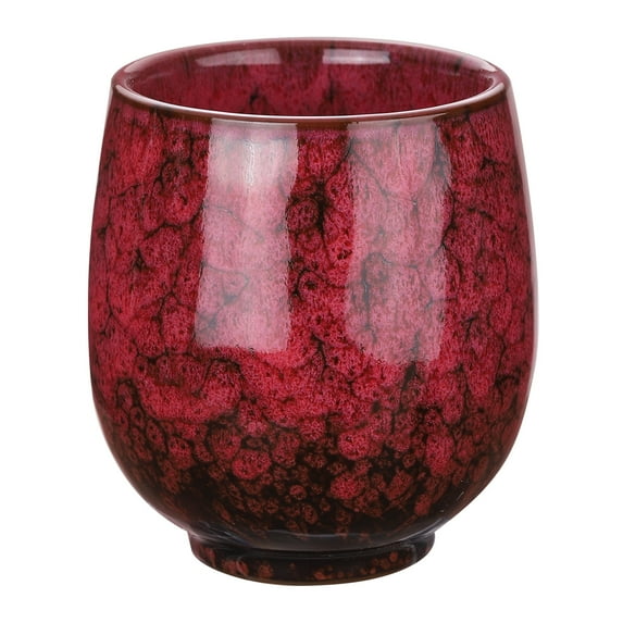 Uxcell Chinese Ceramic Teacup 5.41oz Traditional Gong Fu Tea Set, Warm Red