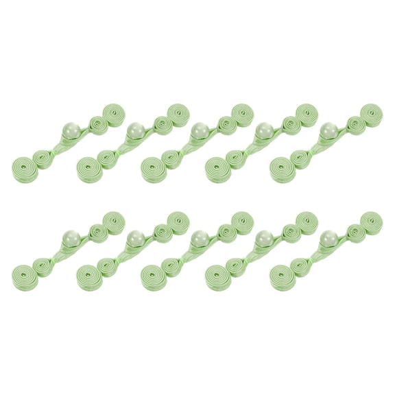 Uxcell Chinese Knots Frog Buttons Closure Sewing Fasteners, 10 Pairs Faux Pearl Chinese Closure Buttons (Light Green)
